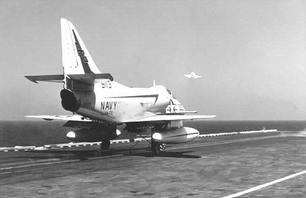 Mediterranean Sea - 22 Jun.68 *
VA-76 * A-4C Skyhawk Launches from port cat.