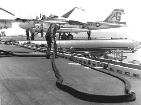 Atlantic Ocean - Oct.74 * 
Refueling time for the men of V4  (VA-65 - A-6E)