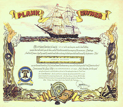 Plank Owner Certificate